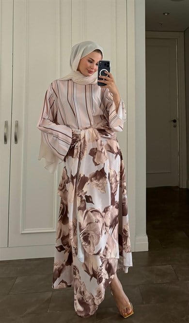 Eloise Etekli Takım Bej