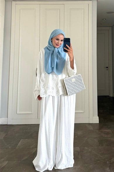 Dolly Pantolonlu Takım Beyaz