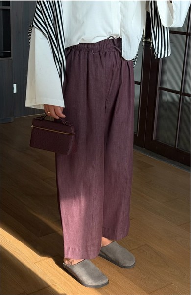 Barrel Denim Pantolon Bordo