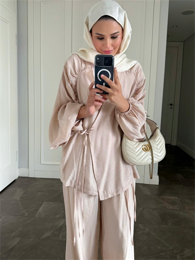 Ferino Tensel Takım Bej