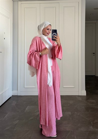 Keten Kimono Takım Narçiçeği