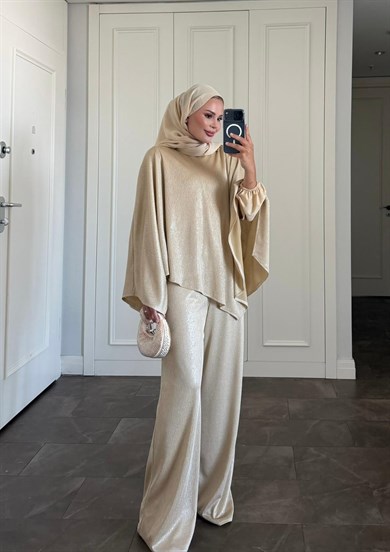 Shine Pantolonlu Takım Gold