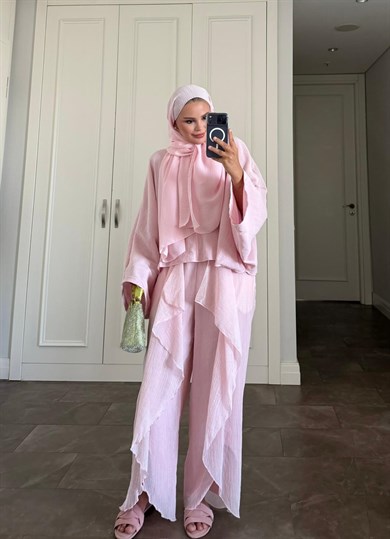 Suzy Pantolonlu Takım Pembe