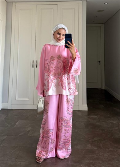 Lilyum Pantolonlu Takım Pembe 