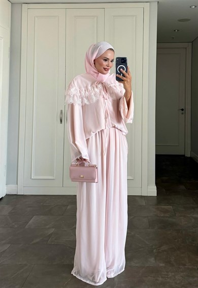 İvana Pantolonlu Takım Pembe 