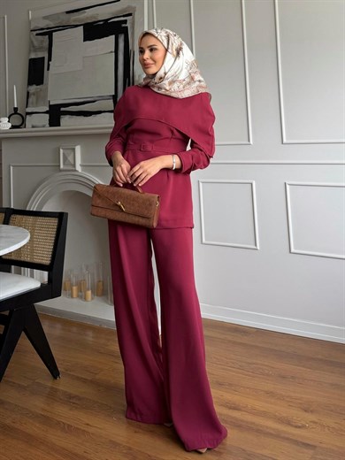 Ravel Pantolonlu Takım Kiremit