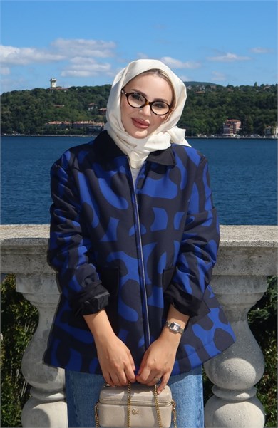 Modern Camo Ceket Mavi
