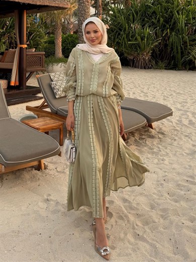 Efru Eteki Takım Mint Yeşili