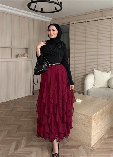 Mabel Etekli Takım Bordo