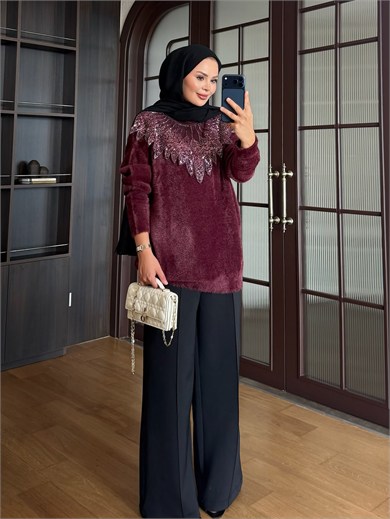 Tasarım Angora Kazak Mürdüm