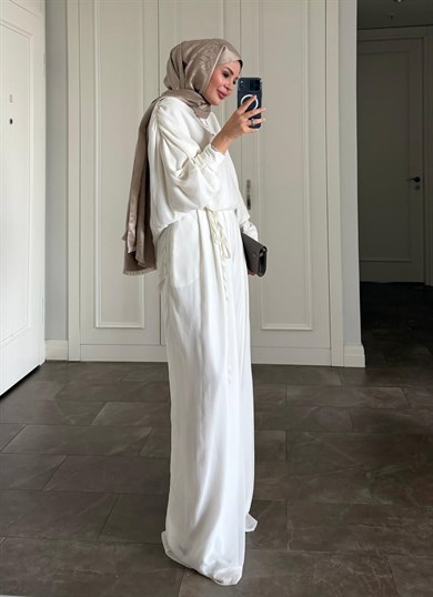 Think Pantolonlu Takım Ekru