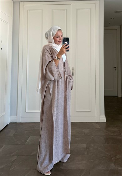 Keten Kimono Takım Vizon