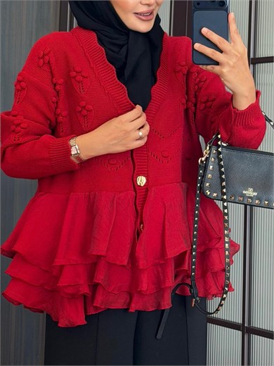 Dolly Triko Hırka Kırmızı
