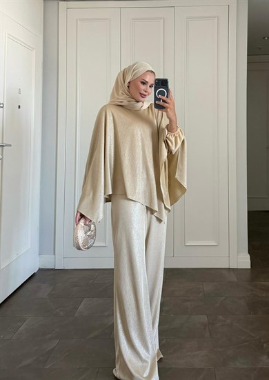 Shine Pantolonlu Takım Gold