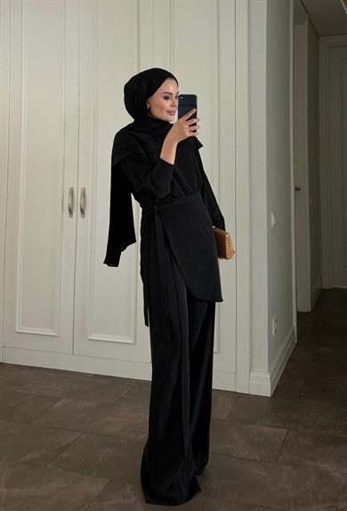 Evola Pantolonlu Takım Siyah