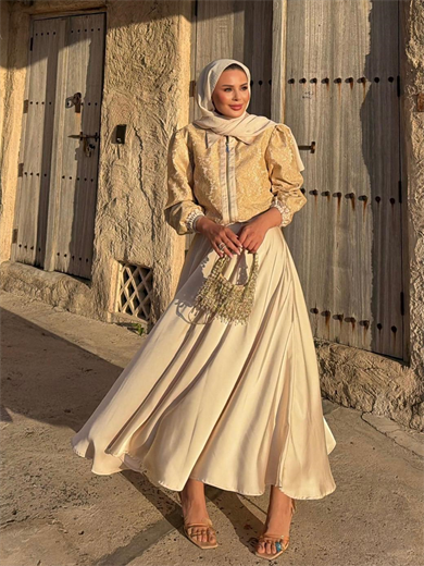 Rozie Etekli Takım Bej