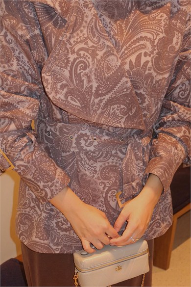 Etro Desen Denim Ceket Vizon