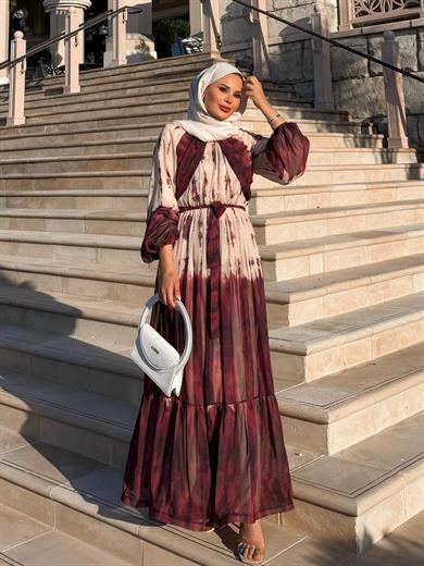 Lilas Elbise Bordo 