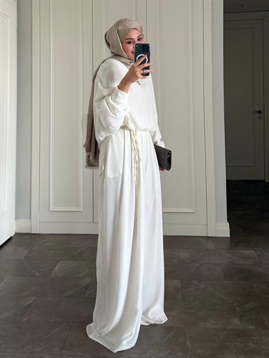 Think Pantolonlu Takım Ekru