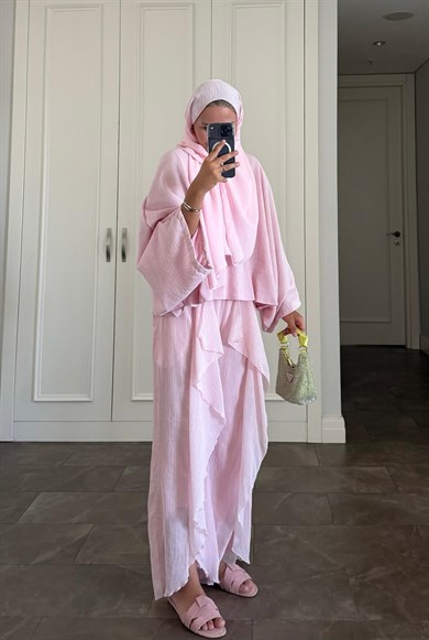 Suzy Pantolonlu Takım Pembe