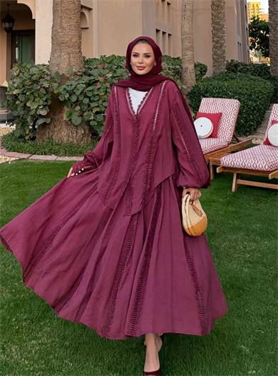 Efru Etekli Takım Bordo