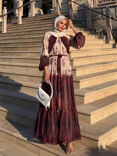 Lilas Elbise Bordo 