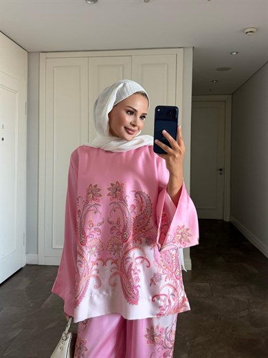 Lilyum Pantolonlu Takım Pembe 