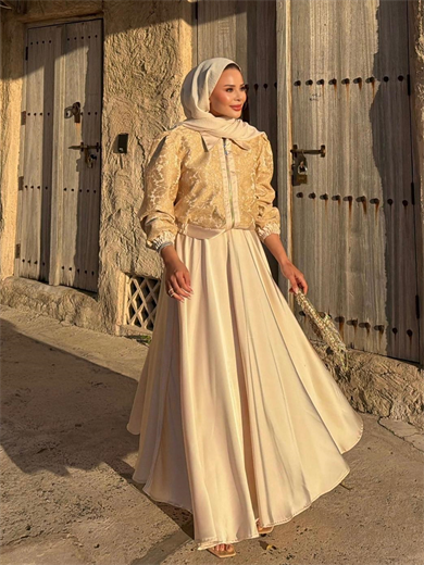 Rozie Etekli Takım Bej