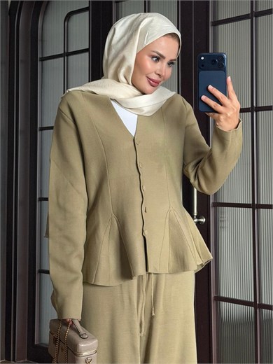 Fit Kalıp Triko Takım Yeşil