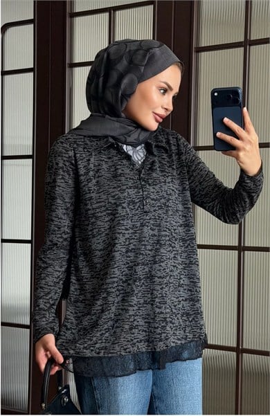 Dantel Detaylı Body Siyah