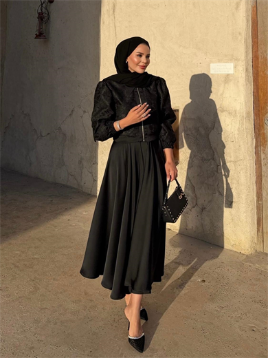 Rozie Etekli Takım Siyah 