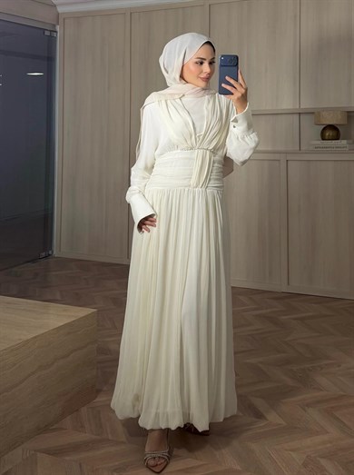 Basel Elbise Ekru 