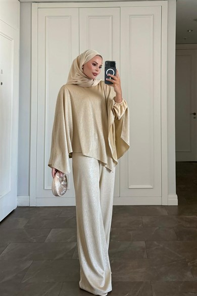 Shine Pantolonlu Takım Gold