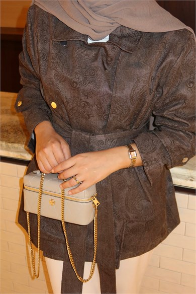 Etro Desen Denim Ceket Kahve
