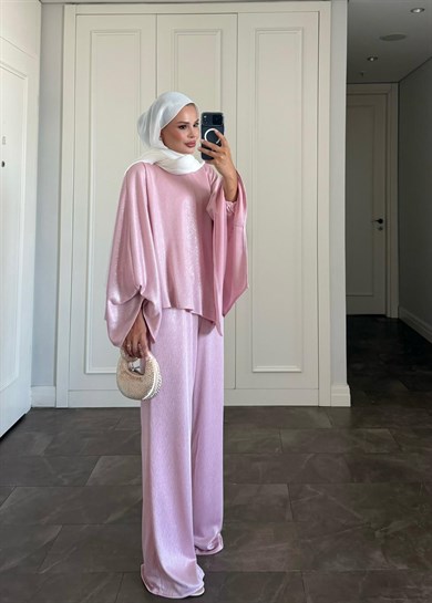 Shine Pantolonlu Takım Pembe