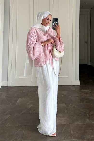 Elena Pantolonlu Takım Pembe 