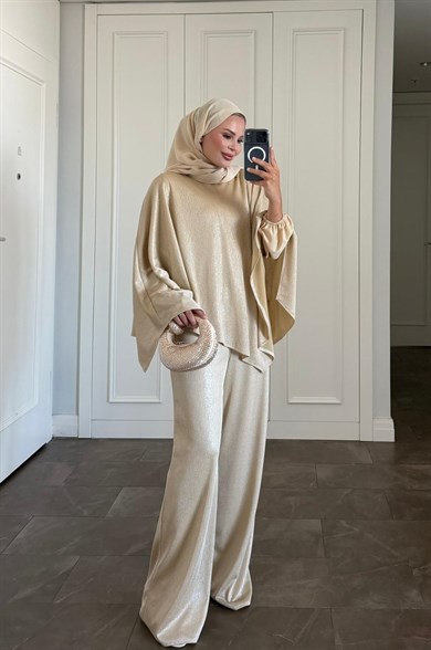 Shine Pantolonlu Takım Gold