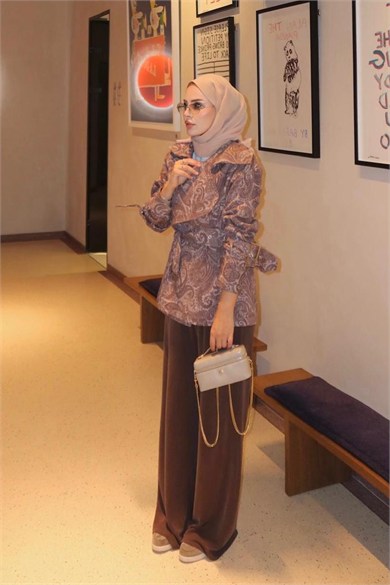 Etro Desen Denim Ceket Vizon
