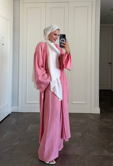 Keten Kimono Takım Narçiçeği