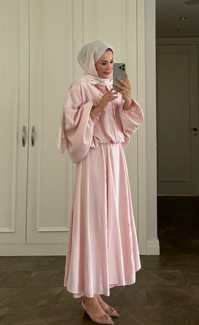 Buğlem Etekli Takım Pembe