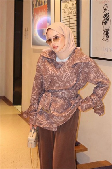 Etro Desen Denim Ceket Vizon