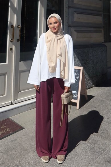 Basic Modal Pantolon Bordo