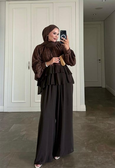 Furla Pantolonlu Takım Kahverengi