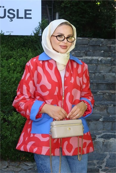 Modern Camo Ceket Kırmızı