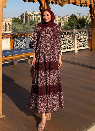 Farah Etekli Takım Bordo