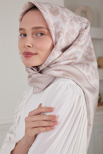 BOTANİK TWİLL İPEK EŞARP BEJ