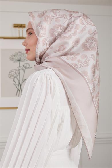 BOTANİK TWİLL İPEK EŞARP BEJ