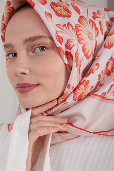 BOTANİK TWİLL İPEK EŞARP KIRMIZI