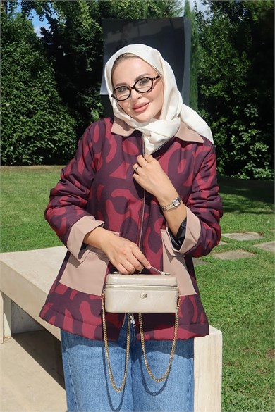 Modern Camo Ceket Bordo