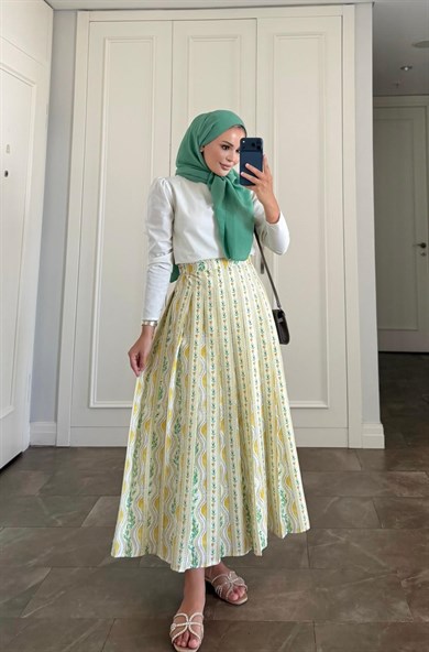 Lokal Çiçekli Etekli Takım Sarı
